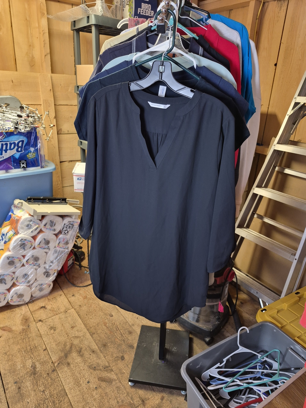 Port Authority Black Split-Neck Tunic Bin 34